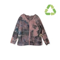Image 1 of ♻️ UPCYCLED XL Orvis 100% Cotton Knit Jacket in Muted Overdyed Ice Dye