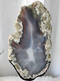 Image 3 of 6.4lb Flower Agate XL Rough Edge Crystal Slab with Custom Stand