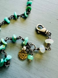 Image 5 of Lone Mountain turquoise and opal 22k charm bracelet