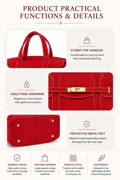 Image of The Hampton Tote- Red