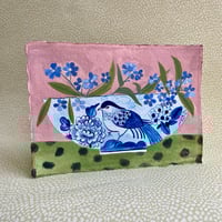 Image 2 of Forget-me-nots in a Blue and White Bowl