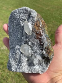 Image 17 of UV Calcite On Quartz With Rainbow Chalcopyrite Specimen #1698