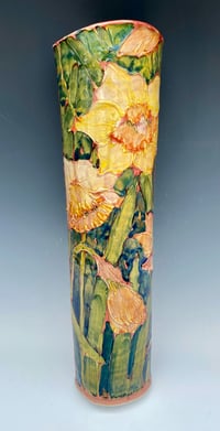 Image 1 of "Daffodil”" lustre flambé vase