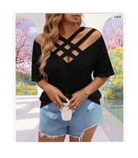 Image 4 of New 4X SHEIN Curve Black Top #415*8