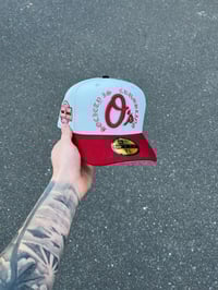 Image 1 of STONE TRI TONE BALTIMORE ORIOLES CUSTOM FITTED CAP