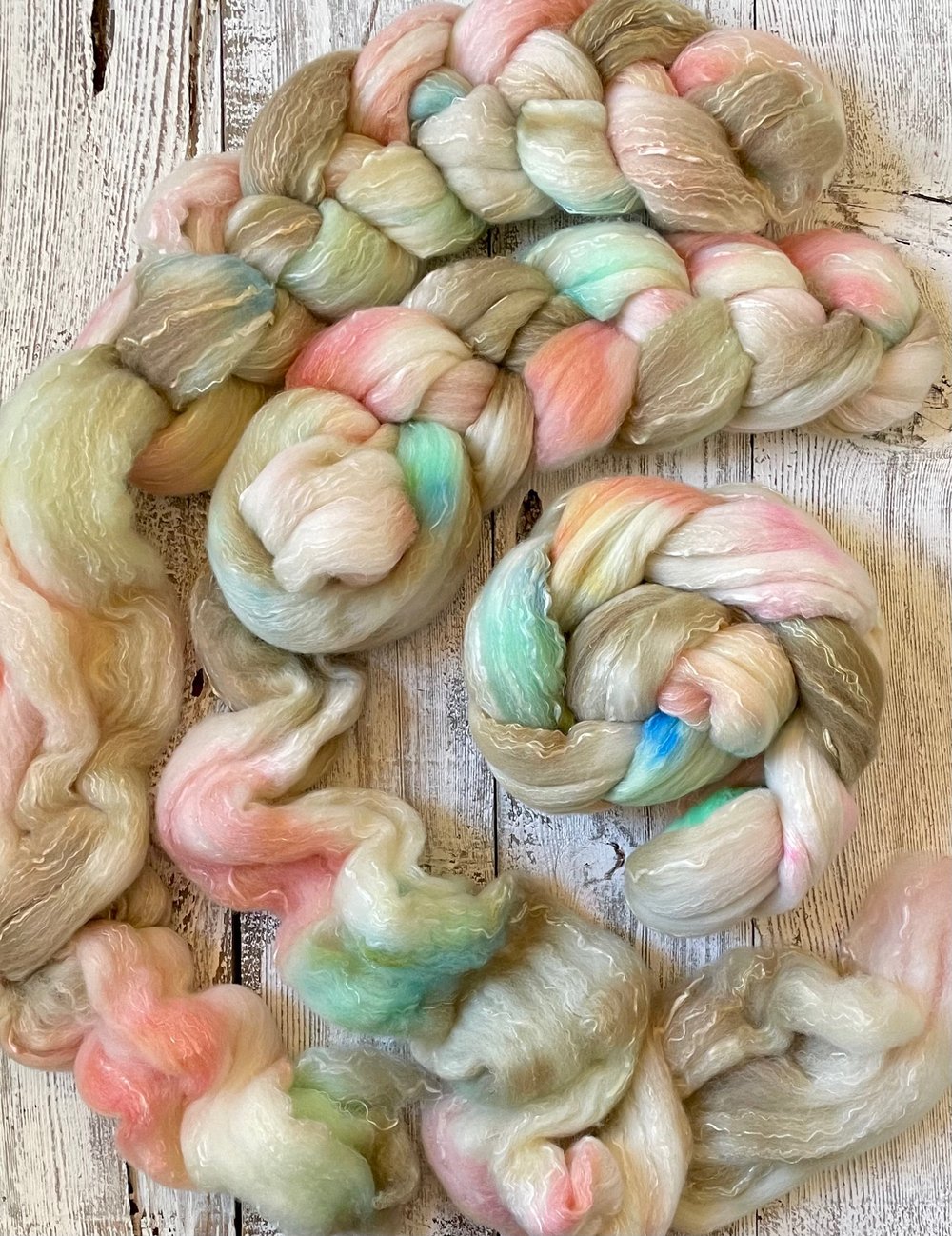 Reserved For Ashley. Grandma's Handkerchief, on Spindelicious Luxe: 80% Polwarth, 20% Tussah Silk