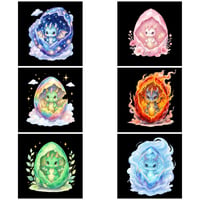 Image 1 of Dragon Babies in Bloom Mini Diamond Painting Kit by TheClipartClubStudio