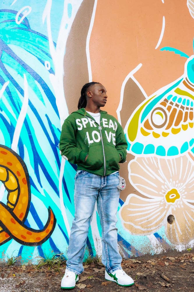 Image of “Spread Love” Zip Hoodie (Green)