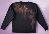 Image 2 of “LOST MY HEAD” CUSTOM BLEACH PAINTED PULLOVER SWEATSHIRT LARGE