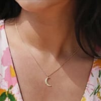 Image 3 of Lisa Angel Crystal Crescent Moon Necklace