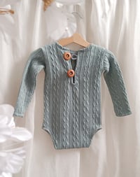 Image 1 of Boys bodysuit Shawn-1 | size 9-12 months | sage | sitter