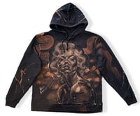 Image 1 of “MARILYN” CUSTOM BLEACH PAINTED PULLOVER HOODIE XL
