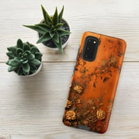 Image 9 of Baroque Goth Inspired Gold and Orange Textured Rose Look Tough case for Samsung®