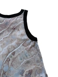 Image 7 of L Ladies Fitted Knit Contrast Tank in Muted Stone Geode Ice Dye