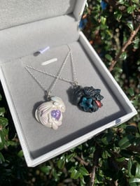Image 1 of Hearts & Stars Night & Light Dragon Necklace Set