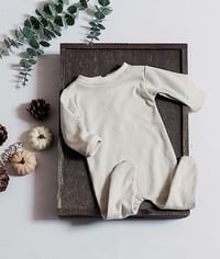 Image 3 of Newborn boys romper Alex | beige and cream