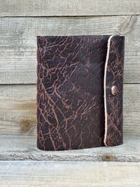 Image 1 of Medium Leather Zigzag Stitch Blank Book