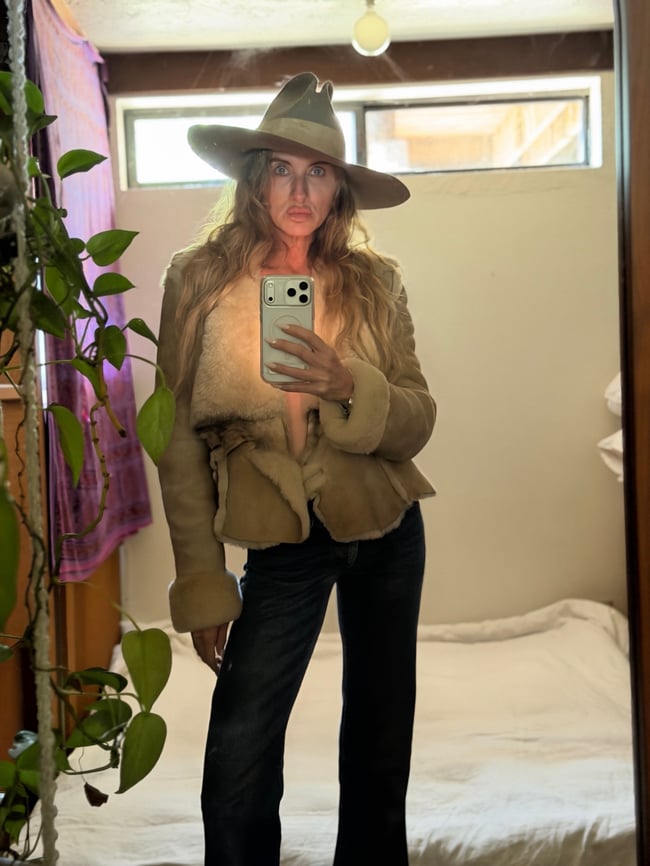 early 1970s sheepskin Mountain Rhythm designer coat jacket leather suede 