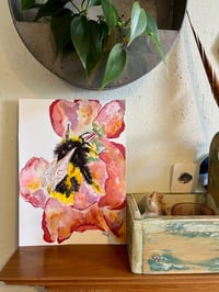 Image 1 of "Early Bumble Bee on Rhodedendron" Original