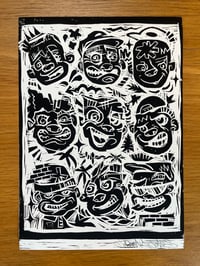 Image 1 of Wise guys Lino print black