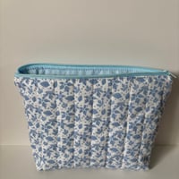 Image 3 of Leaf It Blue Handmade Quilted Makeup Bag - Limited Edition 