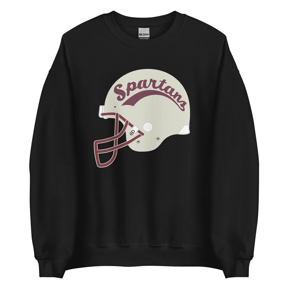 Spartan Retro Helmet (Black & Gray) Crew neck Sweatshirt