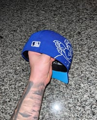 Image 2 of AQUA BRIM BLUE OAKLAND ATHLETICS CUSTOM FITTED CAP