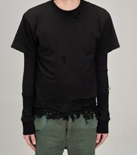 Image 1 of BLACK 'SCARRED'  4-LAYER LONGSLEEVE