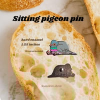 Image 2 of sitting pigeon | hard enamel pin