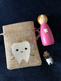 Image 5 of Personalised Tooth Fairy Bags with mini glass bottle