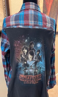 Vintage Wine/Blue/Gray Flannel Shirt Stranger Things