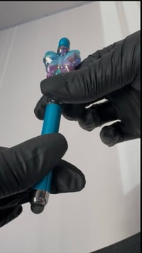 Image 3 of Blue Beaded Dual Touchscreen/Ball Point Pens