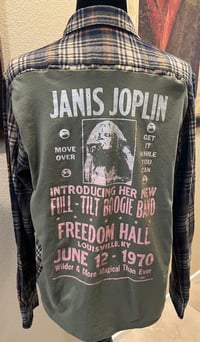 Vintage Green/Navy/Cream Flannel Shirt Janis Joplin