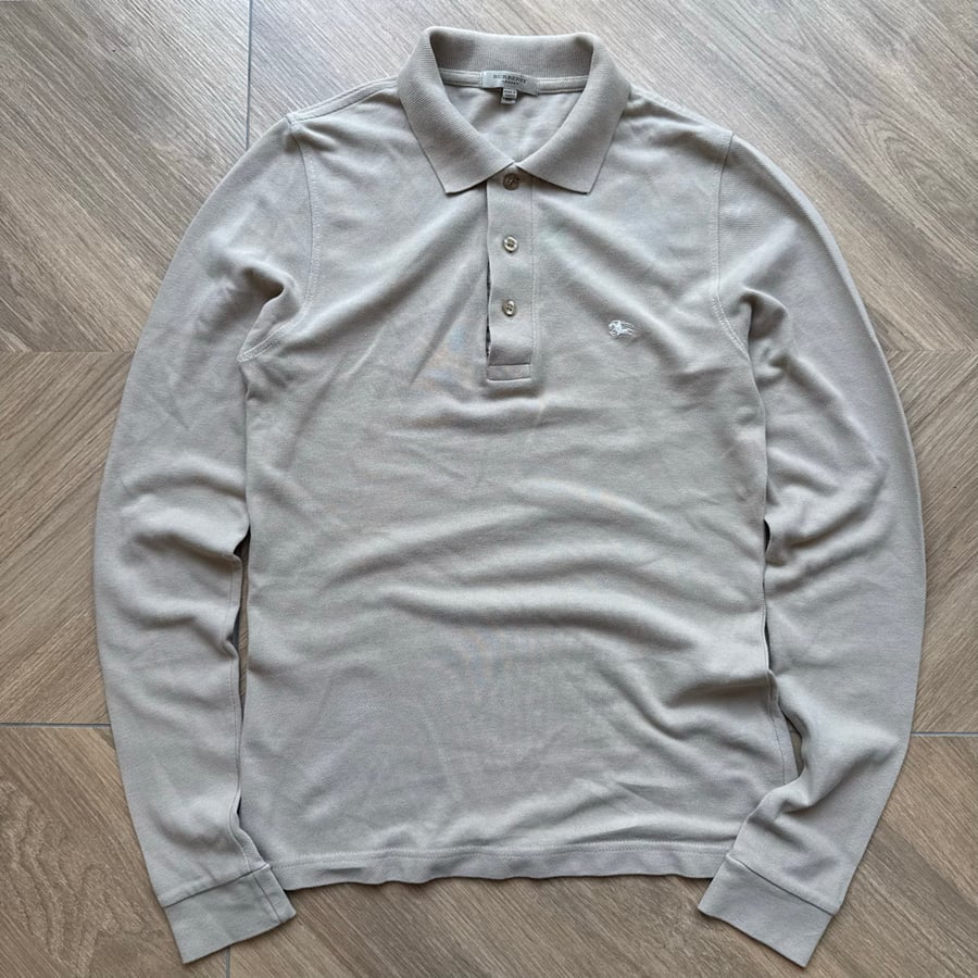 Image of 2000s Burberry Longsleeve Polo Shirt, Size XS