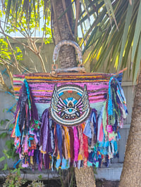 Image 1 of Frill Shopper with Bamboo Handles- stunning!! pink