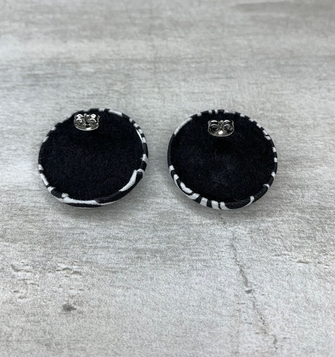 Image of “Creativity in Black and White” Button Earrings
