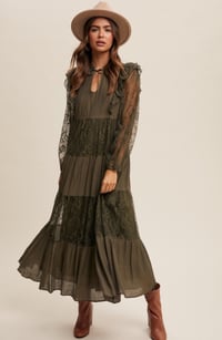 Image 1 of Tiered Lace Maxi Dress