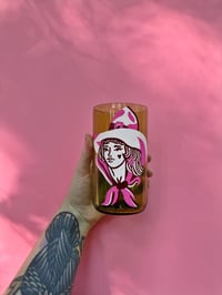 Pink Cowgirl Drinking Glass 
