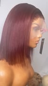 12" Raw Indian Burgundy Frontal Bob 