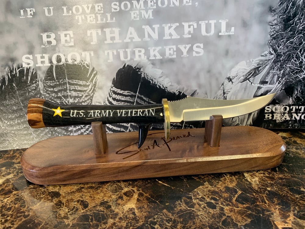 Image of Army Veteran Knife with Stand