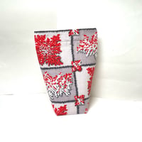 Image 6 of Grey Red Sprig Barkcloth Knitting Bag