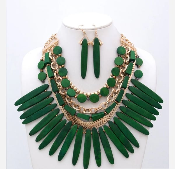 Image of Anika love  (Green) Statement piece Necklace 