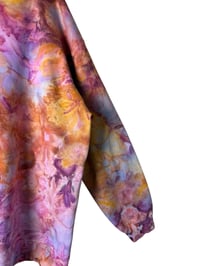 Image 6 of 2XL Unisex Ring Spun Cotton Blend Crew Sweatshirt in Solar Flare Watercolor Ice Dye