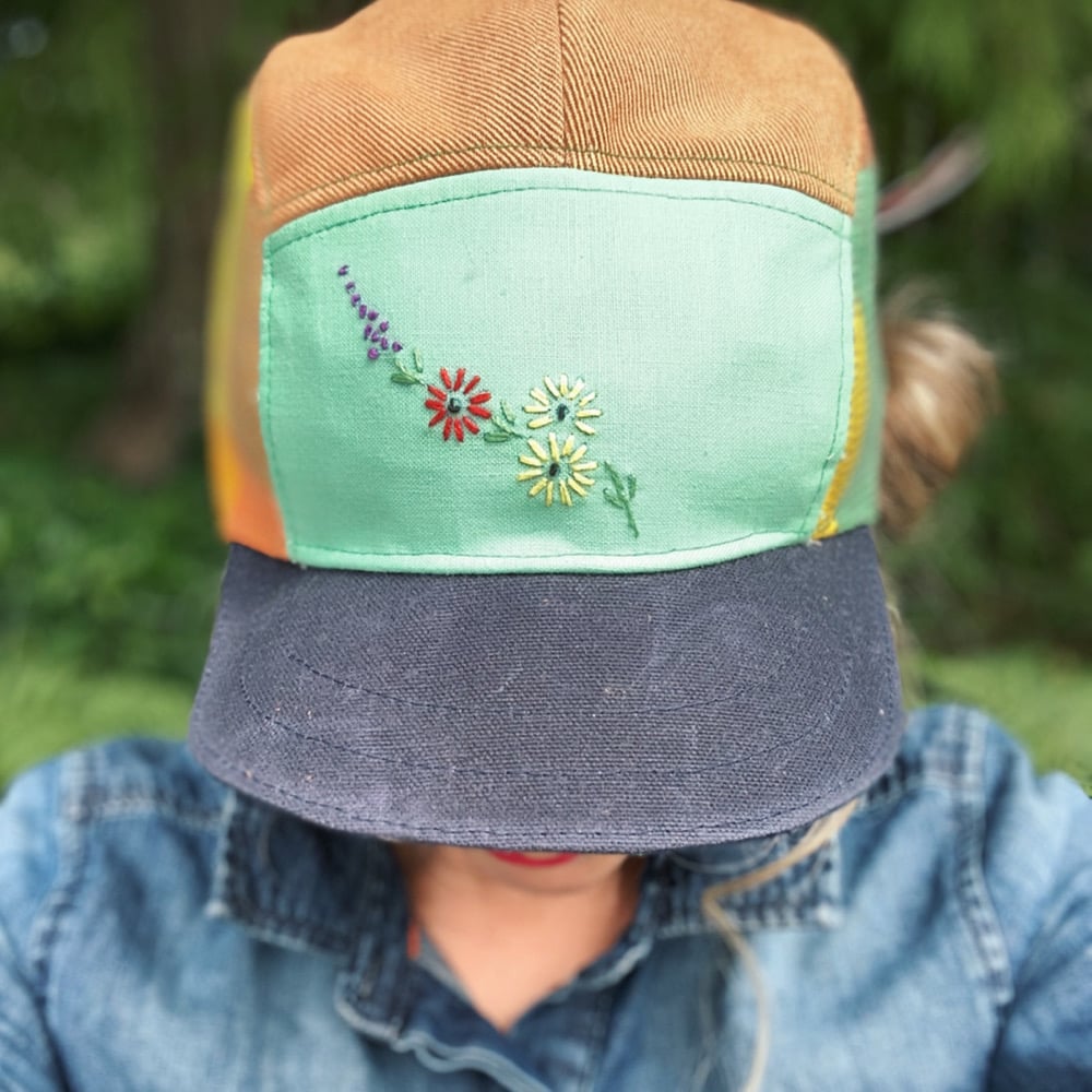 Image of INDIE JONES cap //  Sunshine Gang -x- a Panel Hat made from Repurposed textiles