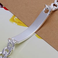 Image 4 of Charm 925 sterling silver design noble pretty 10MM Mens chain Jewelry fashion Geometric Bracelet fac