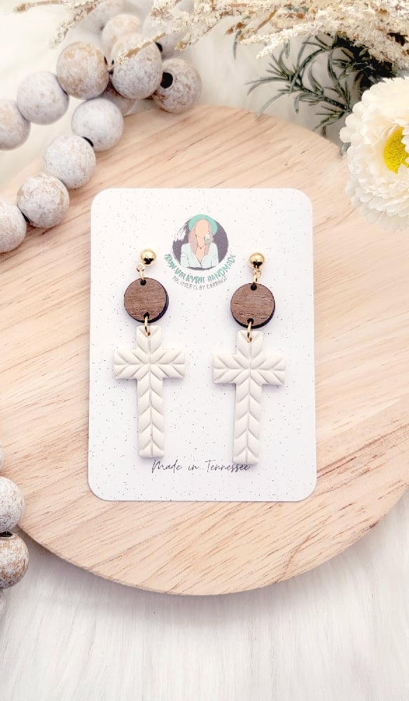 Image of Chevron Cross Dangles