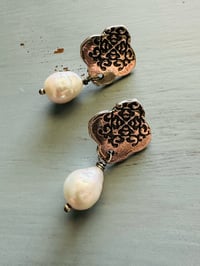 Image 5 of sterling silver and baroque pearl post earrings