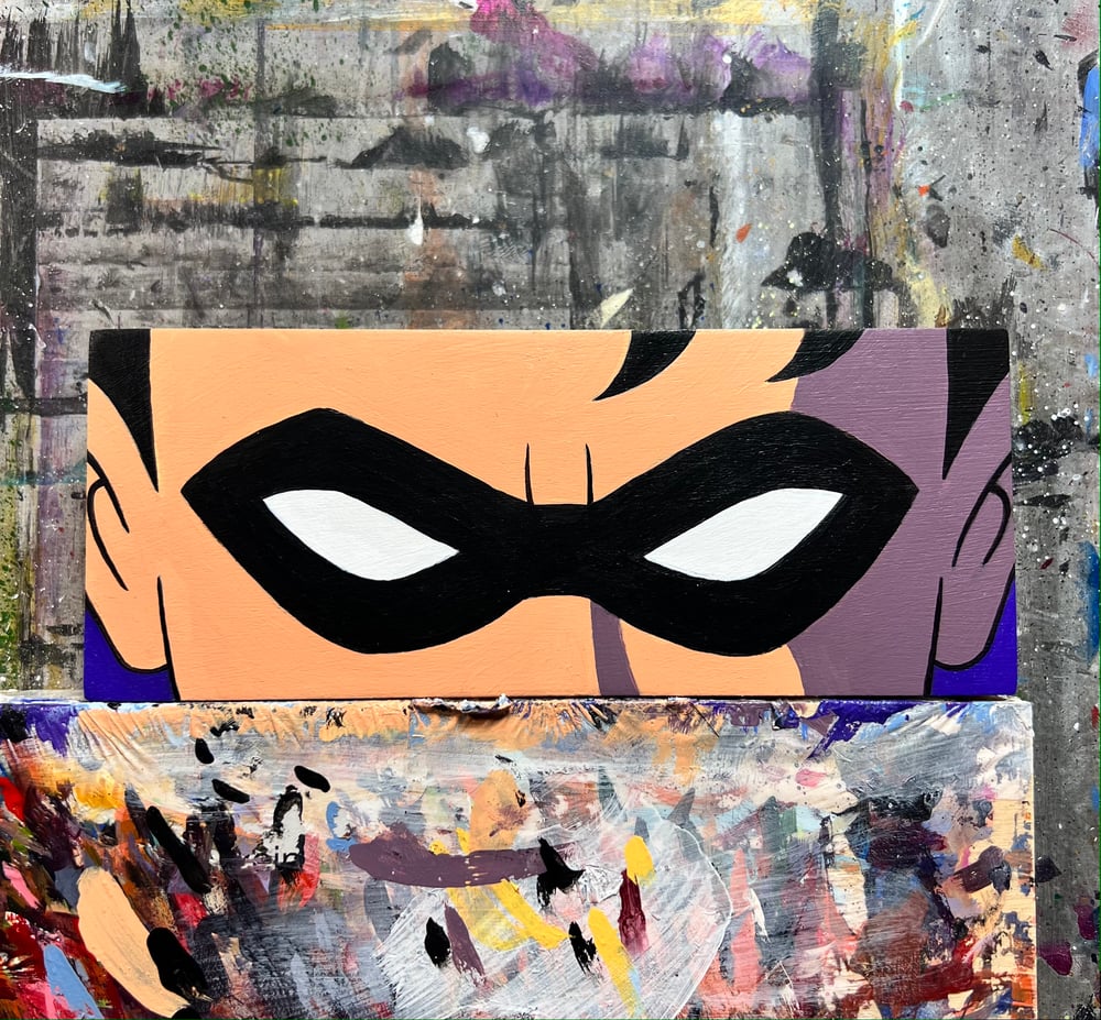 "The Boy Wonder" - 6.25" x 2.5" original acrylic painting