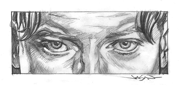 "Mummies" - 6.25" x 2.5" original pencil drawing