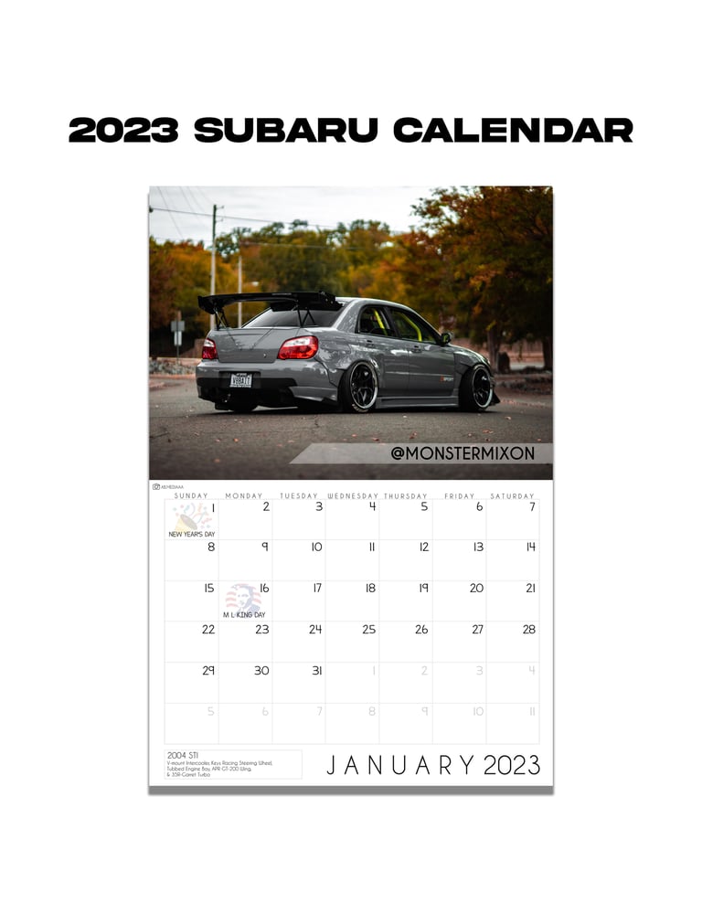 2023 SUBARU CALENDAR (LIMITED STOCK LEFT) jennaperger